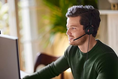 Jabra Engage 50 II Wired Mono Headset with Link Call Control - Noise-Cancelling 3-Mic Technology and USB-A Cable - Works with All Leading Unified Communications Platforms Such as Zoom & Unify - Black Mono w/ Link UC (USB-A)