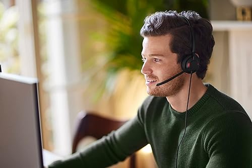Jabra Engage 50 II Wired Mono Headset with Link Call Control - Noise-Cancelling 3-Mic Technology, Ultra-Lightweight Design and USB-C Cable - MS Teams Certified, Works with All Other Platforms - Black Mono w/ Link MS Teams (USB-C)