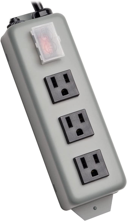 Tripp Lite Waber 3 Outlet Industrial Power Strip, 9' Cord, Metal (3SP9) Black 3 Outlet, 9ft Cord Power Strip