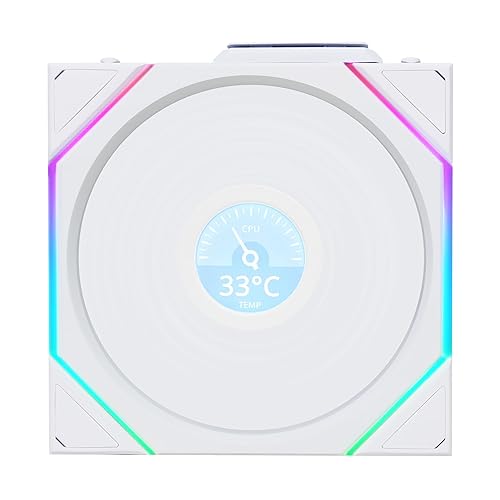 Lian Li UNI Fan TL LCD 120 Wireless - Single Pack - Controller Not Included - 2.4 GHz Wireless Control - Infinity Mirror Design - LCD Display - Controller Required - White (12TLLCD1W1W)