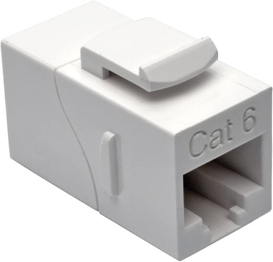Tripp Lite Cat6 Straight-Through Modular in-Line Snap-in Coupler RJ45-F/F (N235-001-WH), White Cat6 White