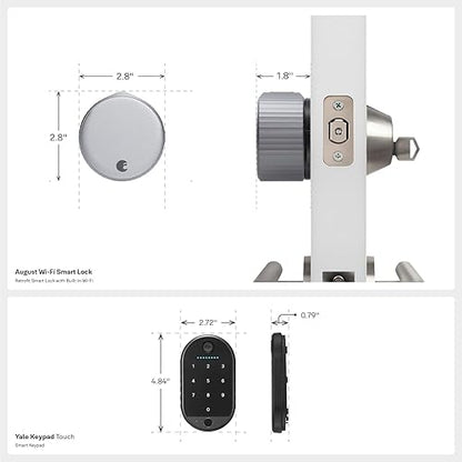 Yale August Wi-Fi Smart Lock with Keypad Touch in Silver Silver With Fingerprint