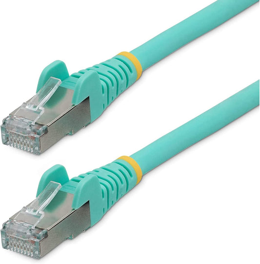 StarTech.com 25ftCAT6a Ethernet Cable - Low Smoke Zero Halogen (LSZH) - 10 Gigabit 500MHz 100W PoE RJ45 S/FTP Aqua Network Patch Cord Snagless w/Strain Relief (NLAQ-25F-CAT6A-PATCH)