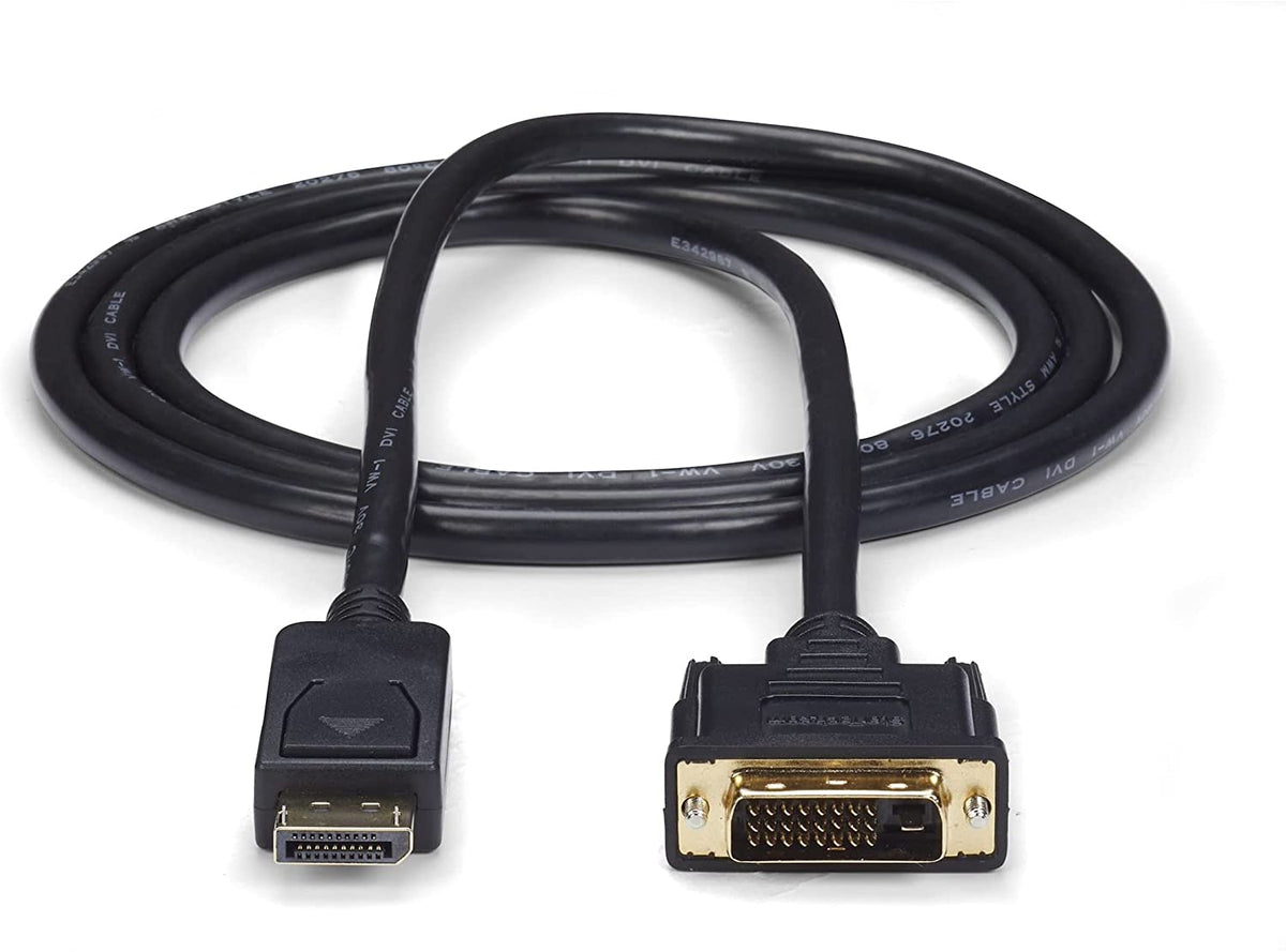 StarTech.com 6ft (1.8m) DisplayPort to DVI Cable - 1080p Video - DisplayPort to DVI Adapter Cable - DP to DVI-D Converter Single Link - DP to DVI Monitor Cable - Latching DP Connector (DP2DVI2MM6) 6 feet