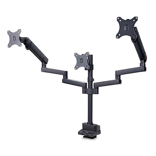 StarTech.com Triple Monitor Desk Mount for Up to Three 27in Screens, V ...