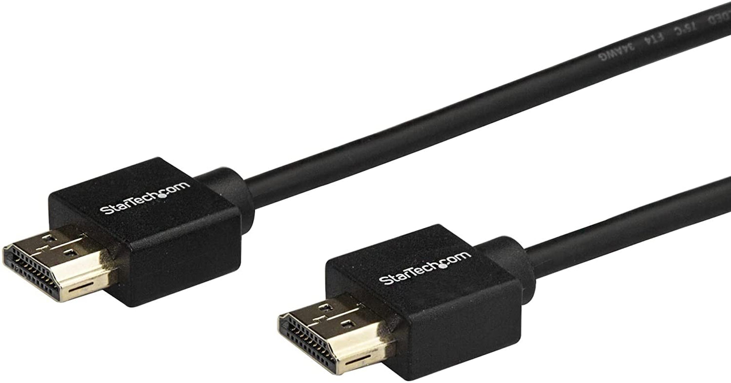 StarTech.com 6.6ft (2m) HDMI 2.0 Cable, 4K 60Hz Premium Certified High Speed HDMI Cable w/Ethernet, Ultra HD HDMI Cable, Long HDMI Cable/Cord for TV/Monitor/Laptop/PC, HDMI to HDMI Video (HDMM2MLP) 6 ft/2m