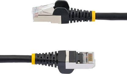 StarTech.com 2ft CAT6a Ethernet Cable - Low Smoke Zero Halogen (LSZH) - 10 Gigabit 500MHz 100W PoE RJ45 S/FTP Black Network Patch Cord Snagless w/Strain Relief (NLBK-2F-CAT6A-PATCH)