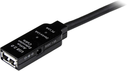StarTech.com 5m USB 2.0 Active Extension Cable M/F - 5 meter USB A Male to USB A Female USB 2.0 Repeater / Extender Cable - Black - 15ft (USB2AAEXT5M) 16.4 ft USB 2.0 Cable