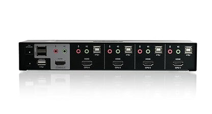 IOGEAR 4-Port HDMI Multimedia KVM Switch with Audio, USB 2.0 Hub and HDMI KVM w/Full Set of Cables, (GCS1794 TAA Compliant)
