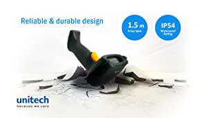 Unitech America 2D Imager Barcode Scanner, USB Wired, Read 3mil barcodes, PDF417, QR Code, Data Matrix, Aztec Code, IP54, 1.5M Drop, Connect Smart Phone, Tablet, PC (MS838-2UCB00-SG)