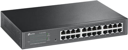 TP-Link 24 Port Gigabit Switch | Easy Smart Managed | Plug &amp; Play | Limited Lifetime Protection | Desktop/Rackmount | Sturdy Metal w/ Shielded Ports | Support QoS, Vlan, IGMP &amp; LAG (TL-SG1024DE) 24 Port w/ Enhanced Features