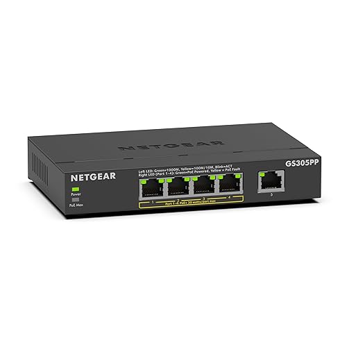 NETGEAR 5-Port Gigabit Ethernet PoE+ Unmanaged Switch (GS305PP)