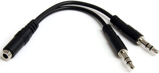 StarTech.com 3.5mm 4 Position to 2x 3 Position 3.5mm Headset Splitter Adapter - F/M - 3.5mm headset Adapter Cable (MUYHSFMM) Female to Male Black Adapter