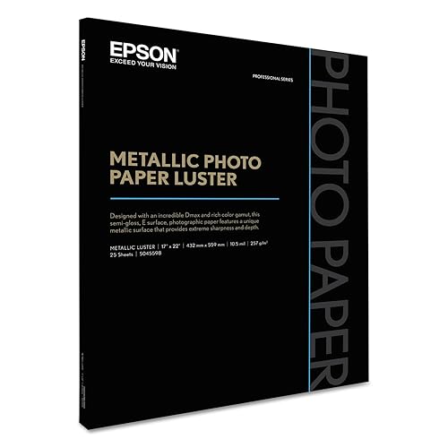Epson Photo Paper - 17" x 22" - Metallic, Luster - 25 Sheet