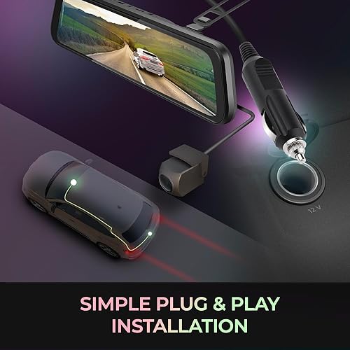 myGEKOgear Gear Orbit D100 Dual Dash Cam - 1080P Rearview Mirror and Backup Camera with 9.66” Touchscreen, LDWS, FCWS, G-Sensor, Loop Recording, Parking Monitor, 32GB Memory, Front and Rear Cameras