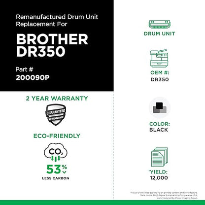 Clover Remanufactured Drum Unit for Brother DR350 | Black