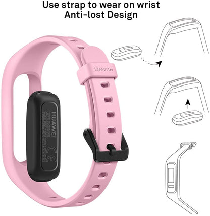 HUAWEI Band 3e Smart Fitness Activity Tracker, Dual Wrist &amp; Footwear Mode, 5ATM Water Resistance for Swim, Professional Running Guidance, Pink, One Size