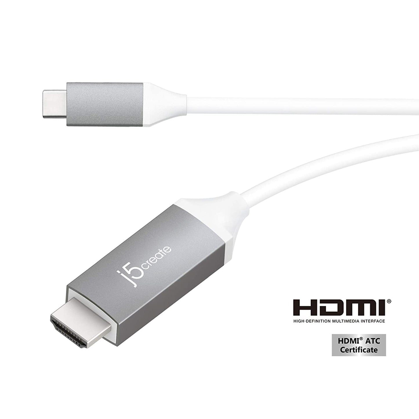 J5 create j5create USB Type C to 4K@60Hz HDMI 6ft Cable with HDMI ATC Certificate,Compatible with Thunderbolt 3/4, MacBook Pro/Air, iPad Pro, iPad Air 4, ChromeBook and More (JCC153G)
