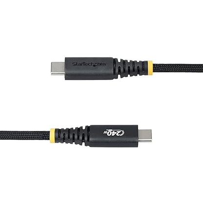 StarTech.com 6ft (1.8m) USB-C Charging Cable, 240W (5A) PD EPR, Dual-Layer Silicone/Braided Jacket, Laptop Charger Cord, USB-IF Certified