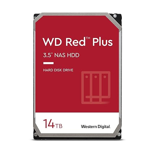 Western Digital 14TB WD Red Plus NAS Internal Hard Drive HDD - 7200 RPM, SATA 6 GB/s, CMR, 512 MB Cache, 3.5 - WD140EFGX
