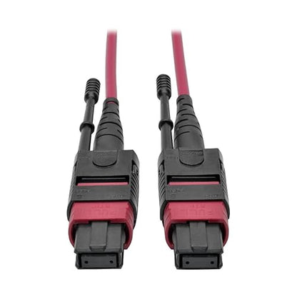 Tripp Lite 5M MTP MPO Multimode Patch Fiber Optic Cable 12 Fiber 40/100Gb OM4 50/125 CMP Magenta 16.4ft (N845-05M-12-MG)