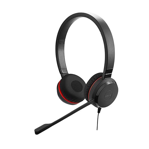 Jabra Evolve 30 II Wired Headset, Stereo, UC-Optimized – Telephone Headset with Superior Sound for Calls and Music – 3.5mm Jack/USB Connection – Pro Headset with All-Day Comfort UC Optimized Stereo Speaker