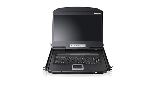 IOGEAR 18.5 -Inch Widescreen Short Depth LCD Console with Audio (TAA Compliant) GCL1900W 18.5” Widescreen Short Depth LCD Console w/Audio