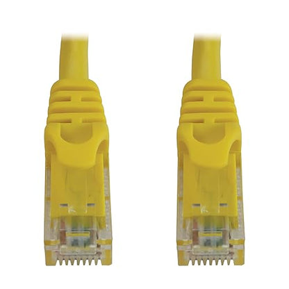 Tripp Lite Cat6a 10G Ethernet Cable, Snagless Molded UTP Network Patch Cable (RJ45 M/M), Yellow, 1 Foot / 0.3 Meters, Manufacturer's Warranty (N261-001-YW)