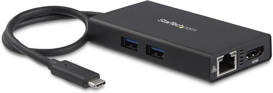 StarTech.com USB-C Multiport Adapter - USB-C Travel Docking Station with 4K HDMI - 60W Power Delivery Pass-Through, GbE, 2pt USB-A 3.0 Hub - Portable Mini USB Type-C Dock for Laptop (DKT30CHPD) Black 2x USB-A 3.0 | GbE