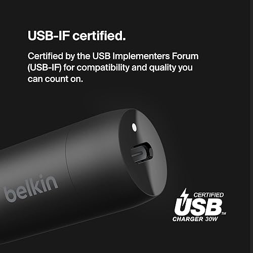 Belkin Boost?Charge™ 30W Fast Car Charger, USB-C Power Delivery Port, 4-Port USB Power Extender, Universal Compatibility for iPhone 16, Galaxy S25, Note Series, Nintendo Switch 2 and More - Black