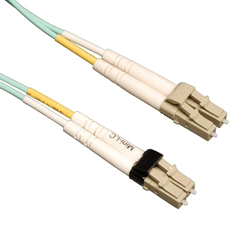 Tripp Lite N836-01M 3 Feet 1M 10G Duplex MMF 50/125 OM3 Fiber Cable Mini-LC/LC (Aqua)