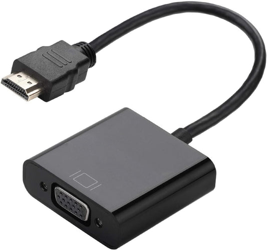 Manhattan HDMI to VGA Adapter Converter - Gold-Plated Male to Female – Compatible for Computer, Desktop, Laptop, PC, Monitor, Projector, HDTV, Chromebook, and More – 3 Yr Mfg Warranty - Black, 151467