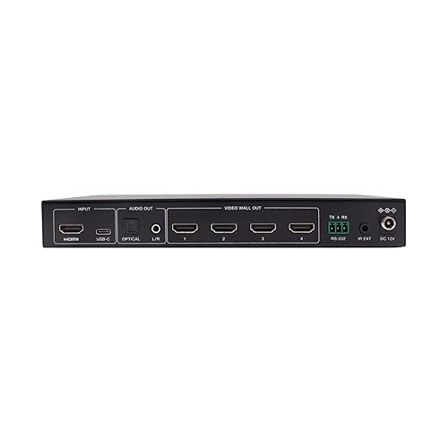 Tripp Lite 4K HDMI Video Wall Controller, TV Wall Display Processor, 1 HDMI or USB-C Input, 4 HDMI Outputs, 1x2, 1x3, 1x4, 2x2 and More, 4K@60Hz, No Software Needed (B119-1X4-4K6-VW)