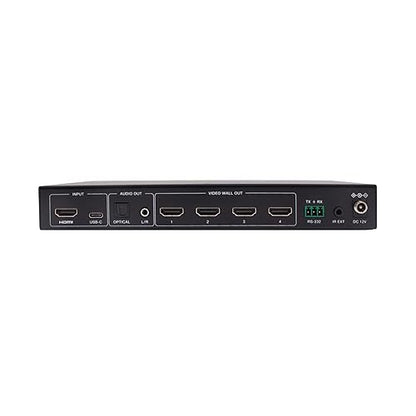 Tripp Lite 4K HDMI Video Wall Controller, TV Wall Display Processor, 1 HDMI or USB-C Input, 4 HDMI Outputs, 1x2, 1x3, 1x4, 2x2 and More, 4K@60Hz, No Software Needed (B119-1X4-4K6-VW)