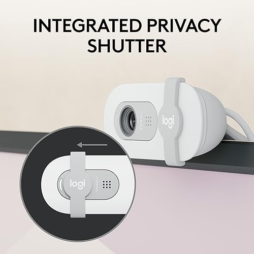 Logitech Brio 100 Full HD 1080p Webcam for Meetings and Streaming, Auto-Light Balance, Built-in Mic, Privacy Shutter, USB-A, for Microsoft Teams, Google Meet, Zoom and More - Off White 1080p Off-white