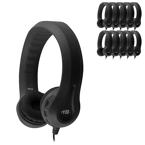 HamiltonBuhl Flex Phones™ Foam Headphone, 3.5mm Stereo Plug, Straight Cord, Black (42 Pack) Black 42 Pack