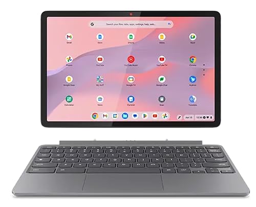 Lenovo Chromebook Duet 11 WUXGA Detachable 2-in-1 Touchscreen Laptop (MediaTek Kompanio 838, 8GB RAM, 128GB eMMC, Chrome OS, Keyboard & Stylus) - Luna Gray (83HH0028CF)