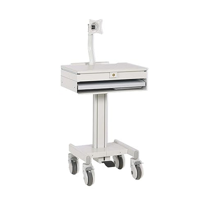 Tripp Lite Mobile Workstation with Monitor Arm, Casters, Locking Drawer TAA (WWSS1DWSTAA), White