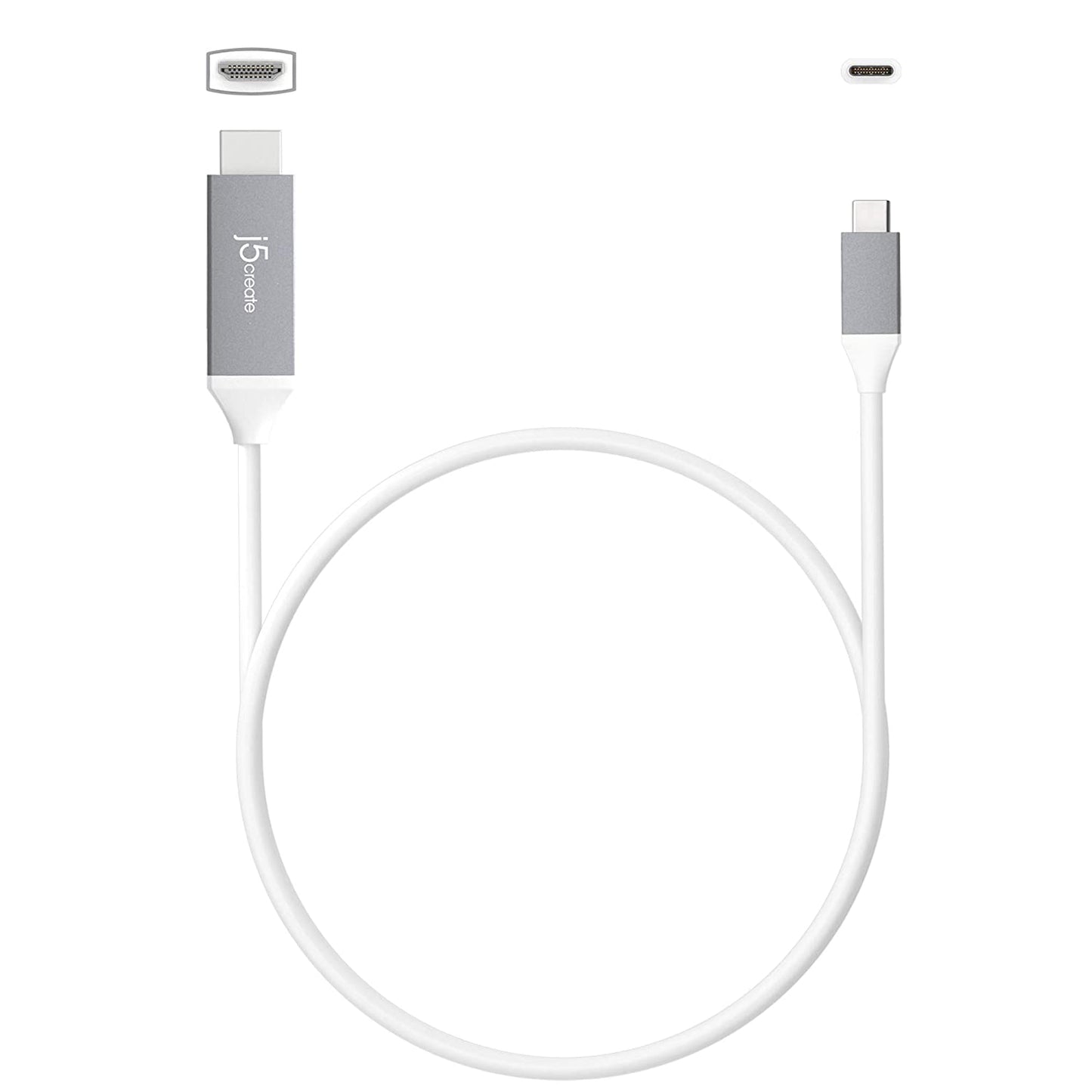 J5 create j5create USB Type C to 4K@60Hz HDMI 6ft Cable with HDMI ATC Certificate,Compatible with Thunderbolt 3/4, MacBook Pro/Air, iPad Pro, iPad Air 4, ChromeBook and More (JCC153G)