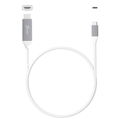J5 create j5create USB Type C to 4K@60Hz HDMI 6ft Cable with HDMI ATC Certificate,Compatible with Thunderbolt 3/4, MacBook Pro/Air, iPad Pro, iPad Air 4, ChromeBook and More (JCC153G)