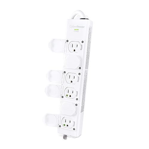 CyberPower MPV615P Medical-Grade Power Strip, 100-125V/15A, 6 Outlets, 15 Foot Power Cord, White