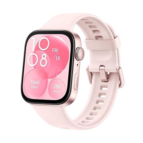 HUAWEI Watch FIT 3,1.82 AMOLED Display ,Ultra-Slim Design,All-Round Fitness Management,Comprehensive Health Managment,Durable Battery Life,Compatible with iOS & Android, Pink Watch Fit 3 Pink