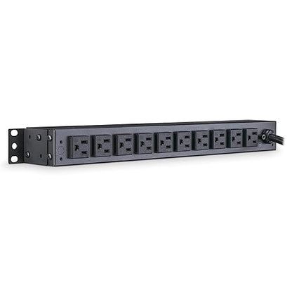 CyberPower PDU15B10R Basic PDU, 100-125V, 15A (Derated to 12A), 10 Outlets, 1U Rackmount
