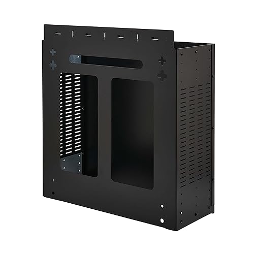 Tripp Lite SmartRack 4U Vertical Wallmount Rack Enclosure, Low-Profile 5? from Wall, 19? Equipment Depth, Vented Sides Provide Free Airflow, Mounting Hardware Included, 5-Year Warranty (SRWO4UBRKT)