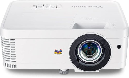 ViewSonic PX706HD 1080p Short Throw Projector with 3000 Lumens 22,000:1 DLP Dual HDMI USB C and Low Input Lag, Stream Netflix with Dongle