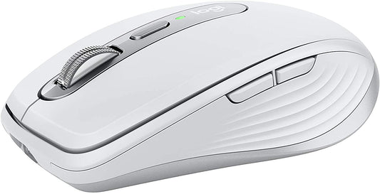 Logitech MX Anywhere 3 Compact Performance Mouse, Wireless, Comfort, Fast Scrolling, Any Surface, Portable, 4000DPI, Customizable Buttons, USB-C, Bluetooth - Pale Grey Mx Anywhere 3 Mouse Pale Grey