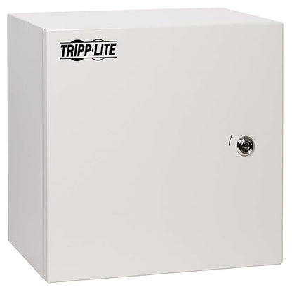 Tripp Lite Outdoor Steel Industrial Electrical Enclosure Junction Lock Box, 14 x 14 x 10, Gray, Weather & Dust Resistant, UL Certified NEMA 4 Compliant, Mounting Plate, 5-Year Warranty (SRIN4141410)