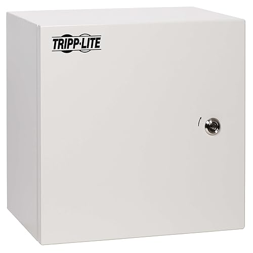 Tripp Lite Outdoor Steel Industrial Electrical Enclosure Junction Lock Box, 14 x 14 x 10, Gray, Weather & Dust Resistant, UL Certified NEMA 4 Compliant, Mounting Plate, 5-Year Warranty (SRIN4141410)