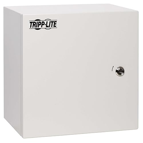 Tripp Lite Outdoor Steel Industrial Electrical Enclosure Junction Lock Box, 14 x 14 x 6, Gray, Weather & Dust Resistant, UL Certified NEMA 4 Compliant, Mounting Plate, 5-Year Warranty (SRIN414146)