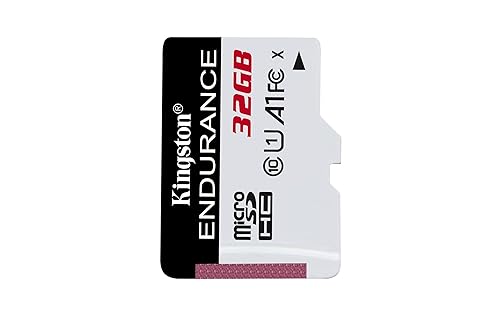 Kingston High Endurance 32GB MicroSD SDHC Flash Memory Card High Performance, 1080P, Full HD, Up to 95MB/S Read, (SDCE/32GB), White